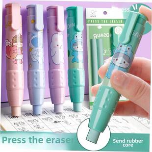 press eraser pupil stationary cute replaceable erasers pen