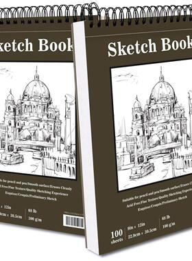 Drawing Sketch Book 100 Sheets Hardcover Spiral Bound