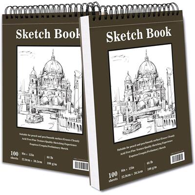 Drawing Sketch Book 100 Sheets Hardcover Spiral Bound