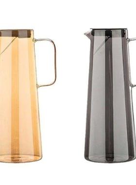 Glass Water Pitcher With Handle Lid Heat Resisttant Cold