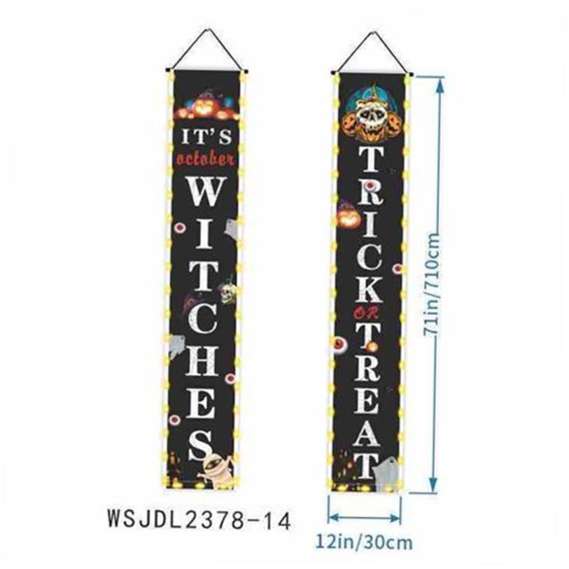 正品Halloween lit couplet LED lit door flag door decoration