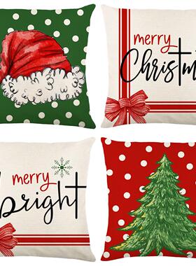 Christmas Pillow Covers 18x18 Set of 4 Farmhouse Decoration