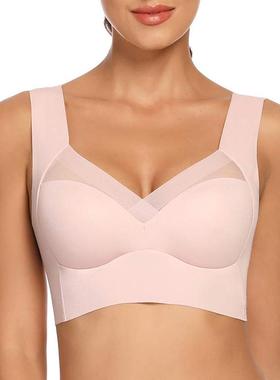 Seamless Wirefree Bras for Women Padded Back Smoothing Bra