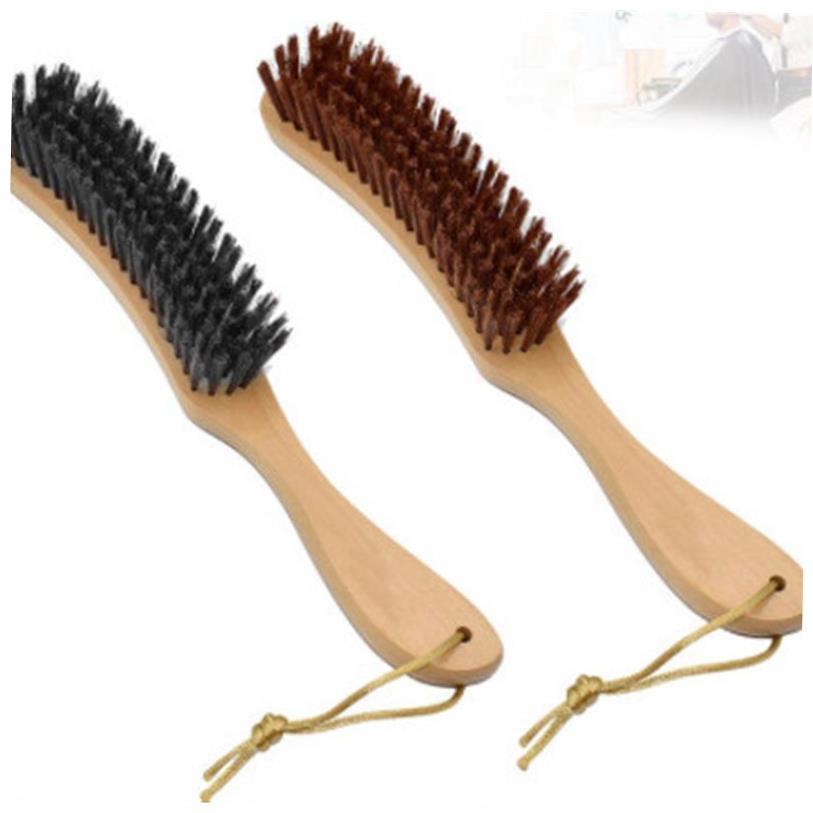 Wood Handle Hair Brush Hard Boar Bristle Combs For Men Women