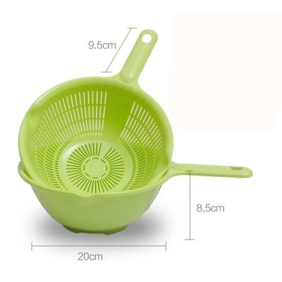 plastic long handle rice colander strainer filter green