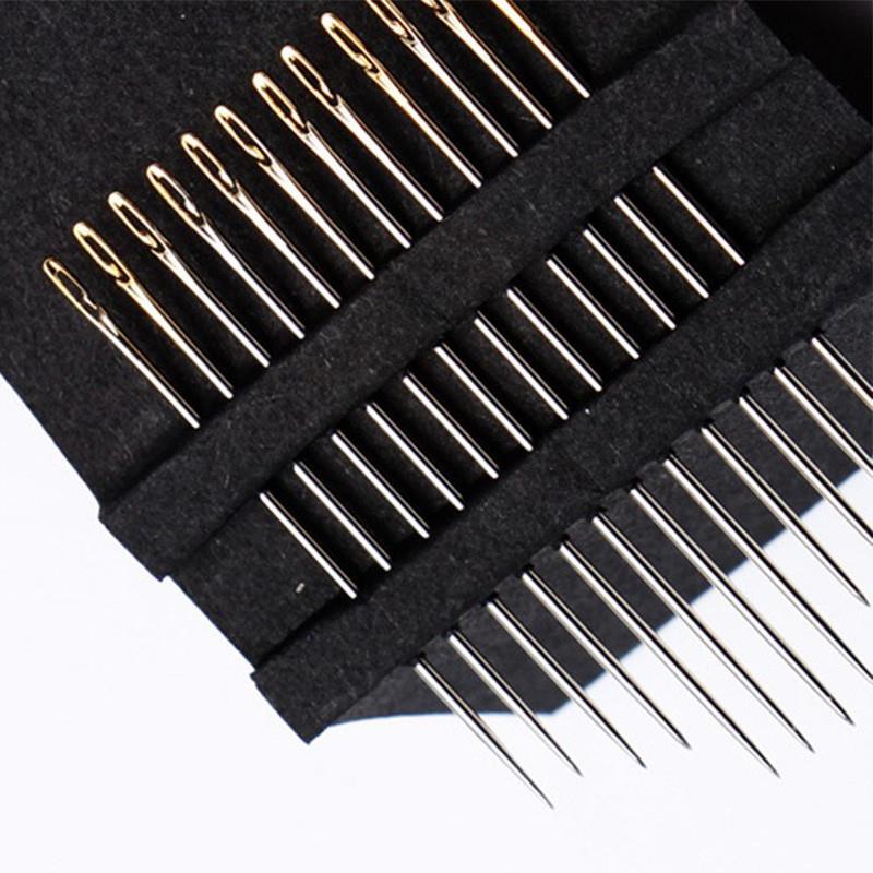 12/36PCS Sewing Needles Multi-size Side Opening Stainless St