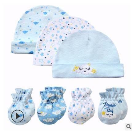 Baby Hat and Mittens Girl Boy Cap Socks Comfy Infant Hat &