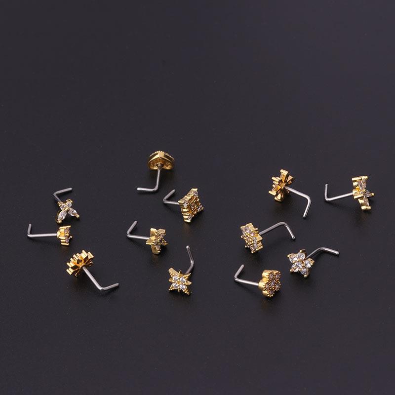 Stainless steel nose nail nose ring human body piercing