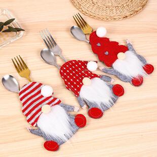 Christmas Dwarf Knife and Fork Faceless elderly Cutlery set