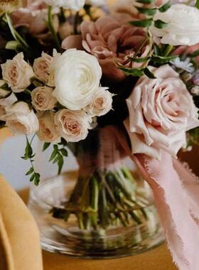 DIY Edged Chiffon Silk-Like Ribbons Wedding Invitation Bouqu