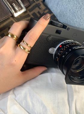 Gold stainless steel ring不锈钢素圈情侣戒指金色不锈钢手饰潮