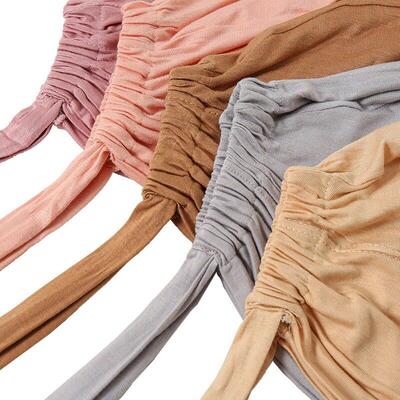 女士头巾帽女纯色松紧弹性民族风打底帽系绳子可调节化疗帽Caps