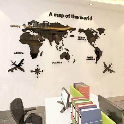 world acrylic crystal 3d map room bedroom wall stier liv
