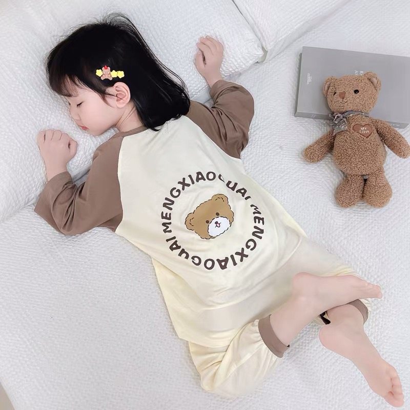 女童连体睡裙春秋冬新款男童长袖纯棉睡衣儿童防踢护肚睡袍家居服