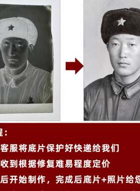 传统底板洗照片复原翻新修复冲洗老照片老式胶片黑白底片胶卷冲印