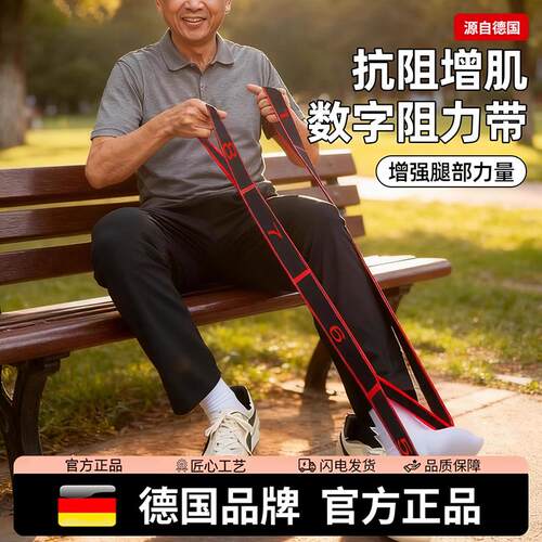德国抗阻力数字弹力带分段式拉力带锻炼臀腿大肌健身拉力绳