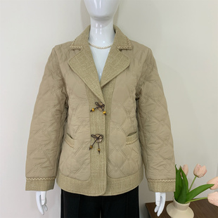妈妈秋冬小香风外套2025新款气质翻领保暖棉衣中老年女装加厚上衣
