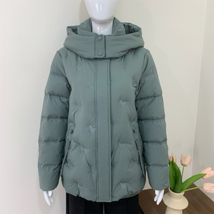 妈妈秋冬装时尚保暖羽绒服中老年女装洋气连帽贵夫人白鸭绒厚外套