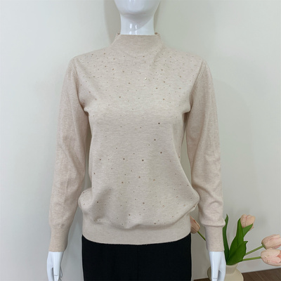 中老年妈妈秋装百搭半高领打底衫