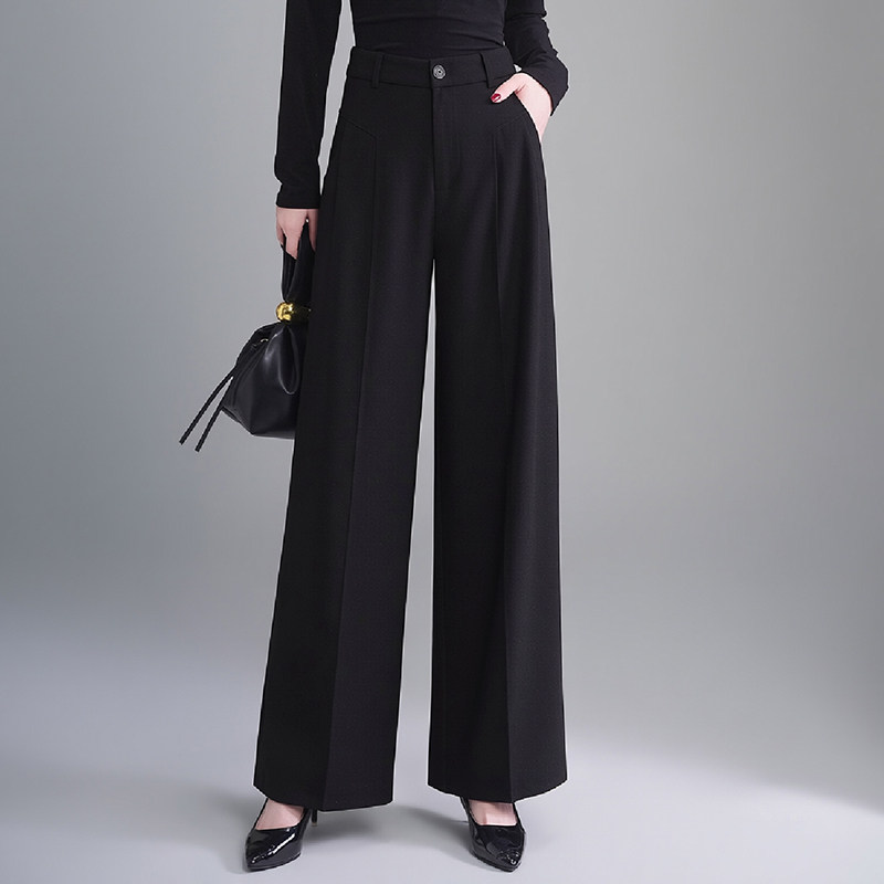 高级感西装休闲裤女装2026春夏新款妈妈装高腰显瘦宽松垂感阔腿裤