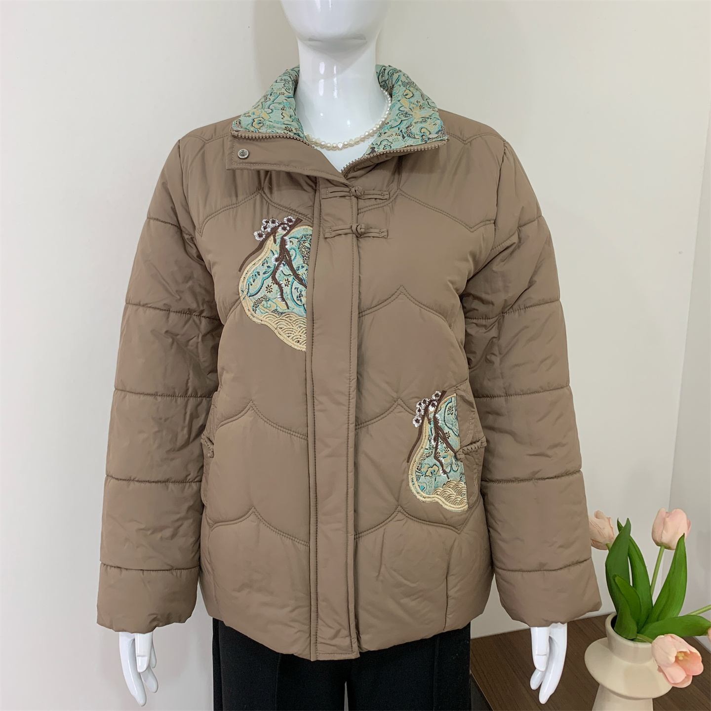 妈妈冬装时尚保暖羽绒棉服厚外套