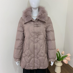 妈妈冬装洋气毛领款羽绒服2025新款中老年人女装秋冬加厚保暖外套