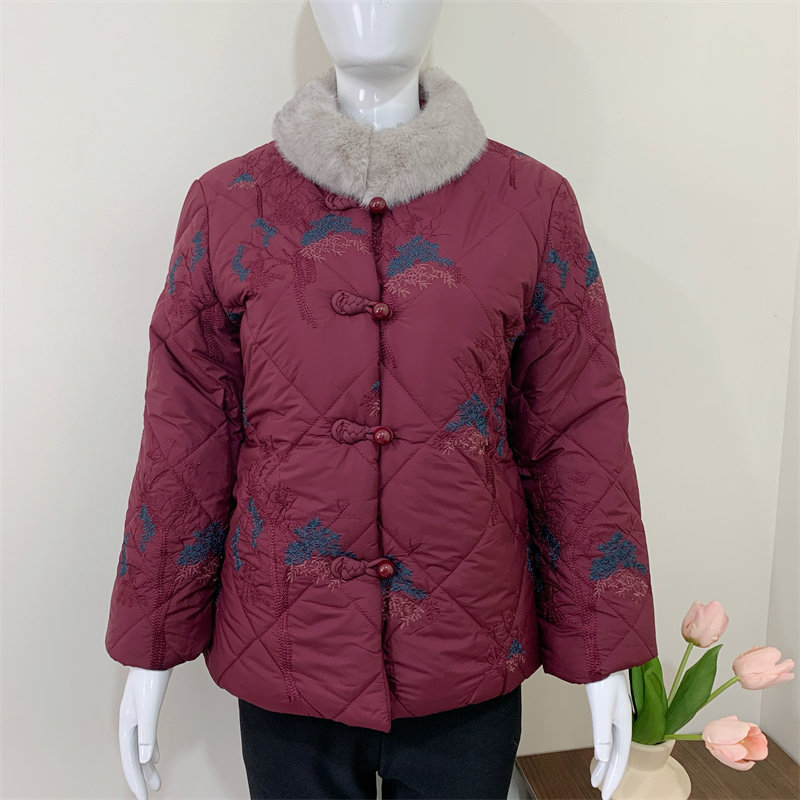 中老年人秋冬季棉袄女奶奶装棉衣时尚妈妈冬装加绒加厚外套老太太