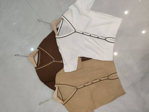 商场同款Elva Island短袖针织衫女夏薄款休闲短袖T恤上衣