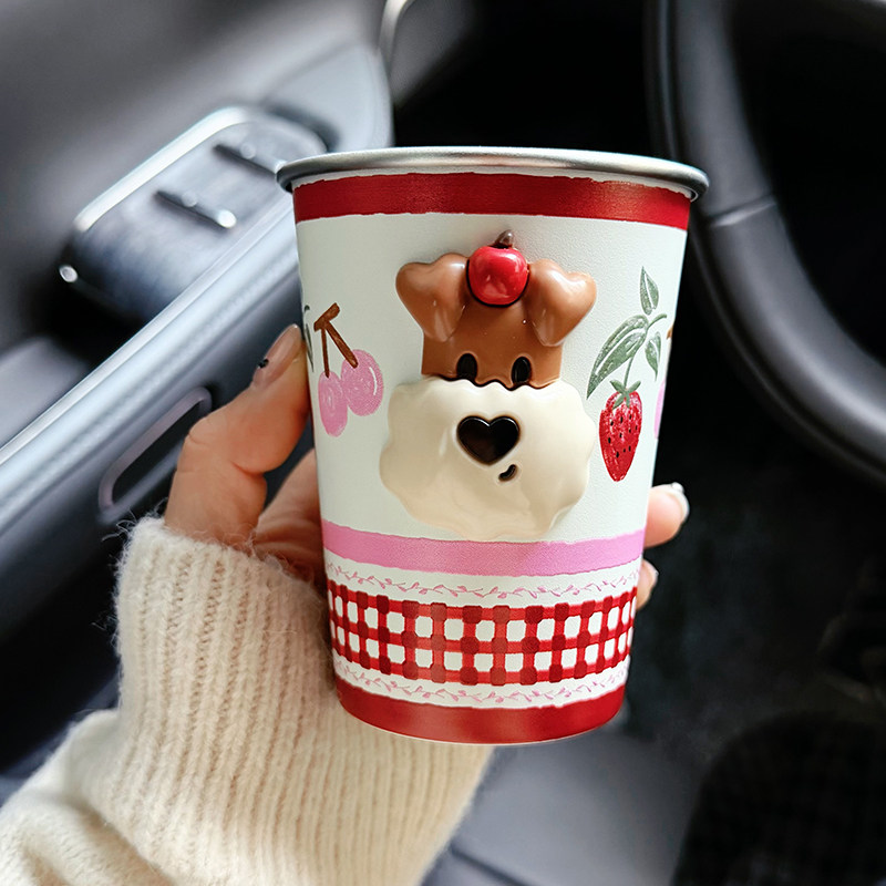 公仔小狗漱口杯2026新款女生304不锈钢高颜值可爱迷你便携随手杯,餐饮具,随手杯,淘宝优惠券,粉丝福利购,淘宝优惠卷