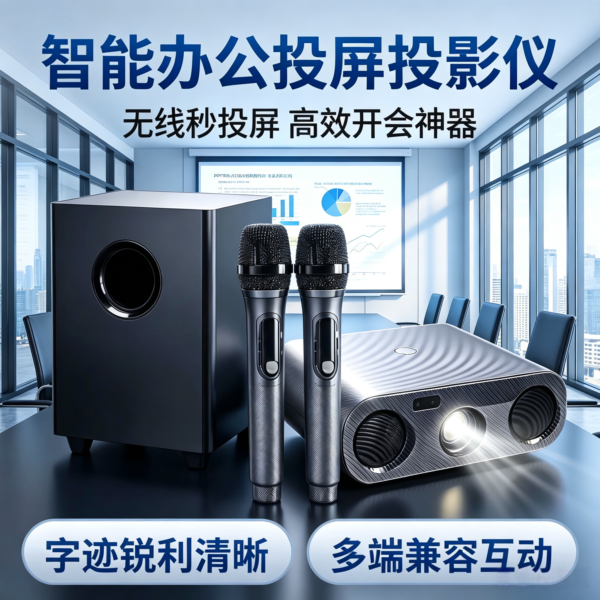 K歌投影仪卡拉ok一体机4k超高清2026新款家庭影院智能投影机送K歌会员大功率低音影院级音效白天户外客厅直投