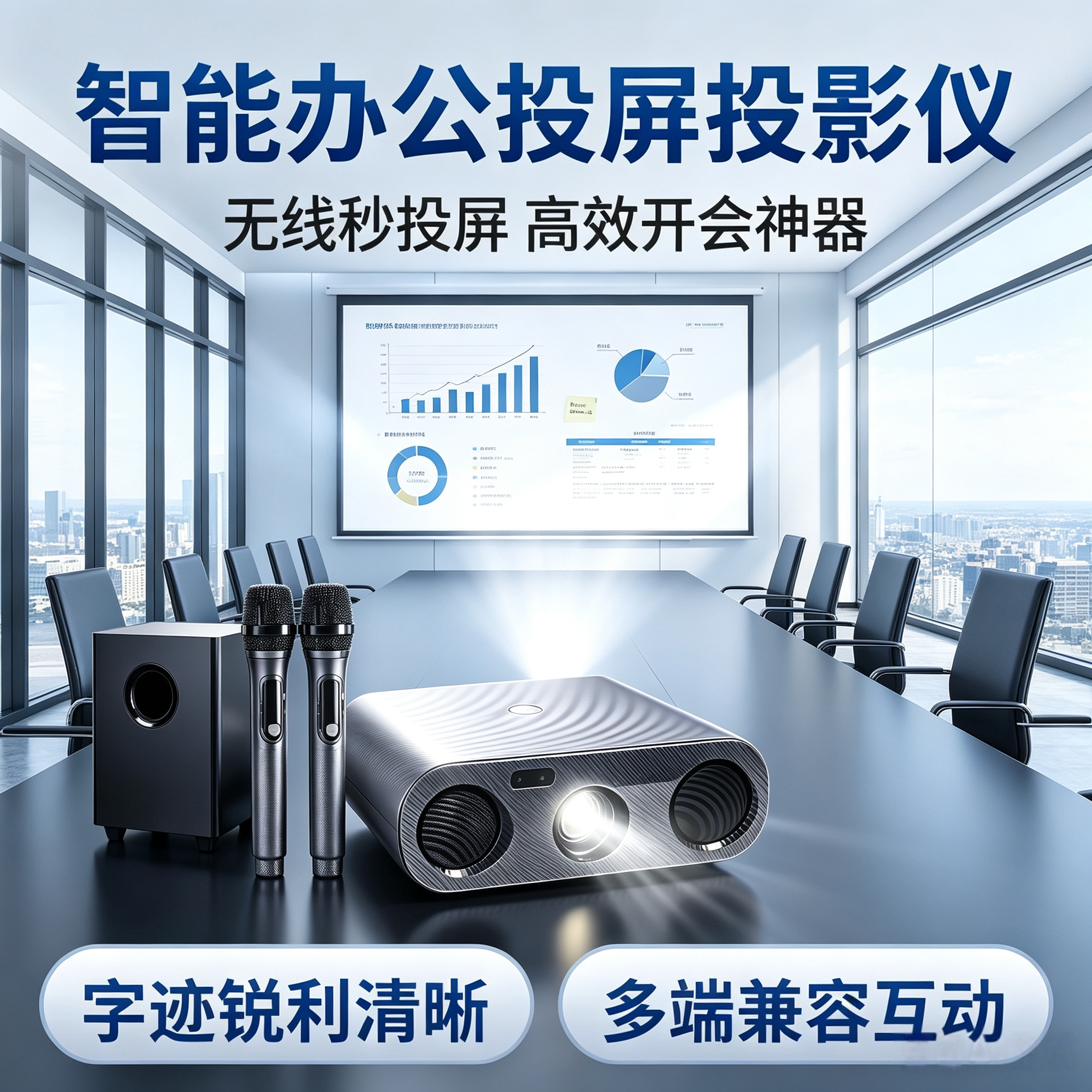 K歌投影仪卡拉ok一体机4k超高清2026新款家庭影院智能投影机送K歌会员大功率低音影院级音效白天户外客厅直投