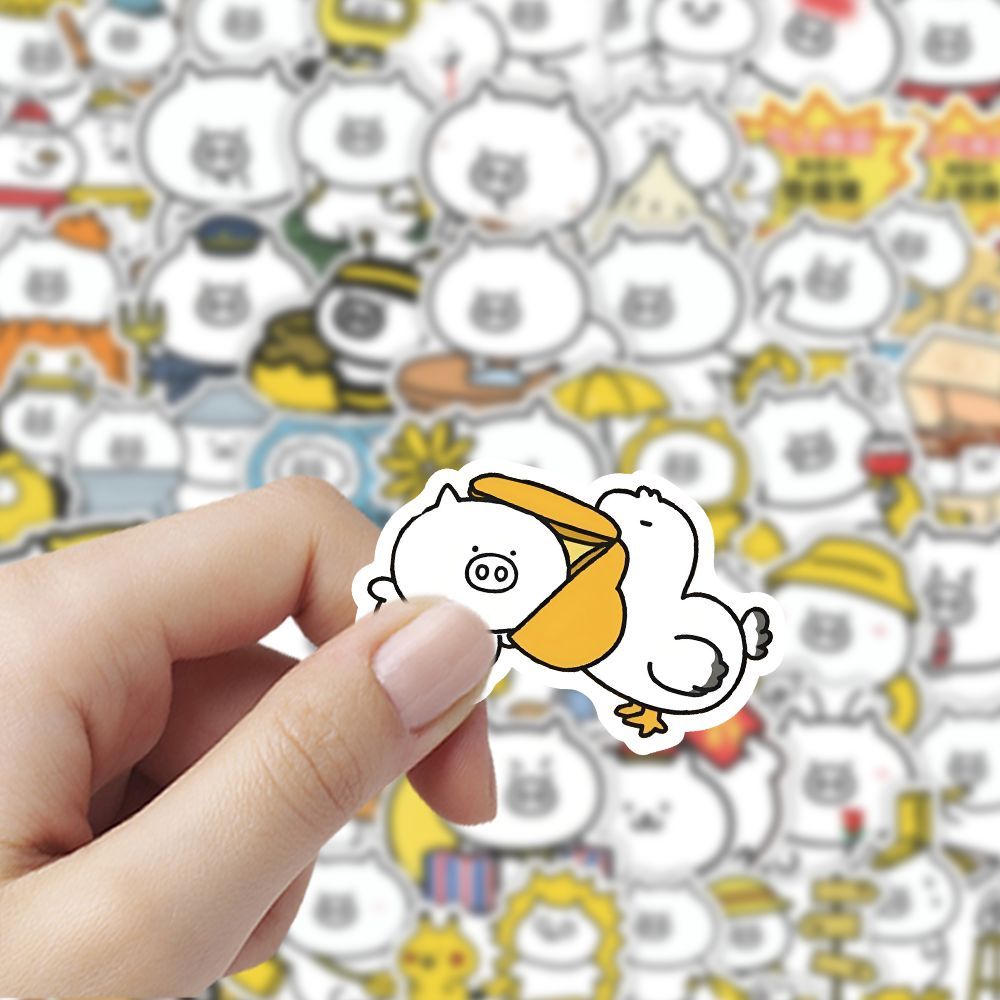 奇魔猪表情表情包贴纸撕取不留胶