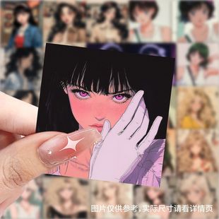 装 港风动漫女生头像贴纸周边二次元 饰高颜值diy手机手账防水贴画