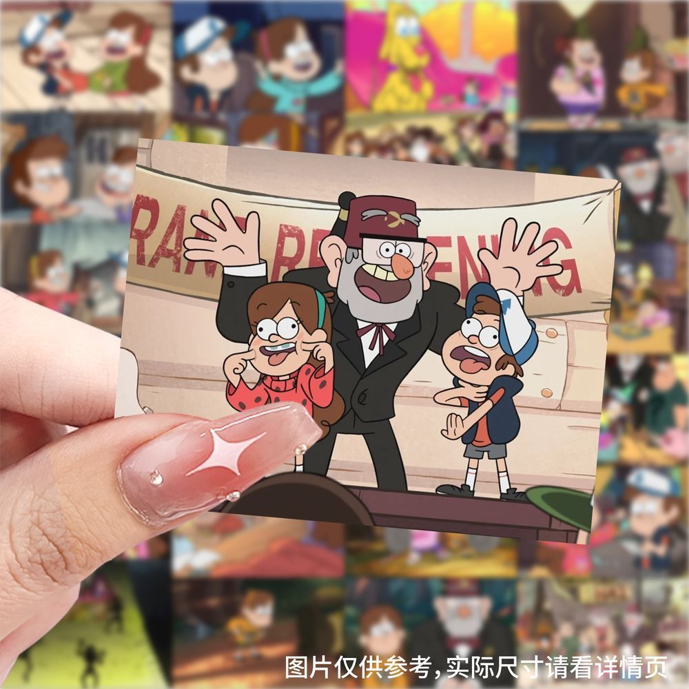 新款怪诞小镇贴纸可爱卡通创意ins贴画手账手机装饰笔记本防水diy