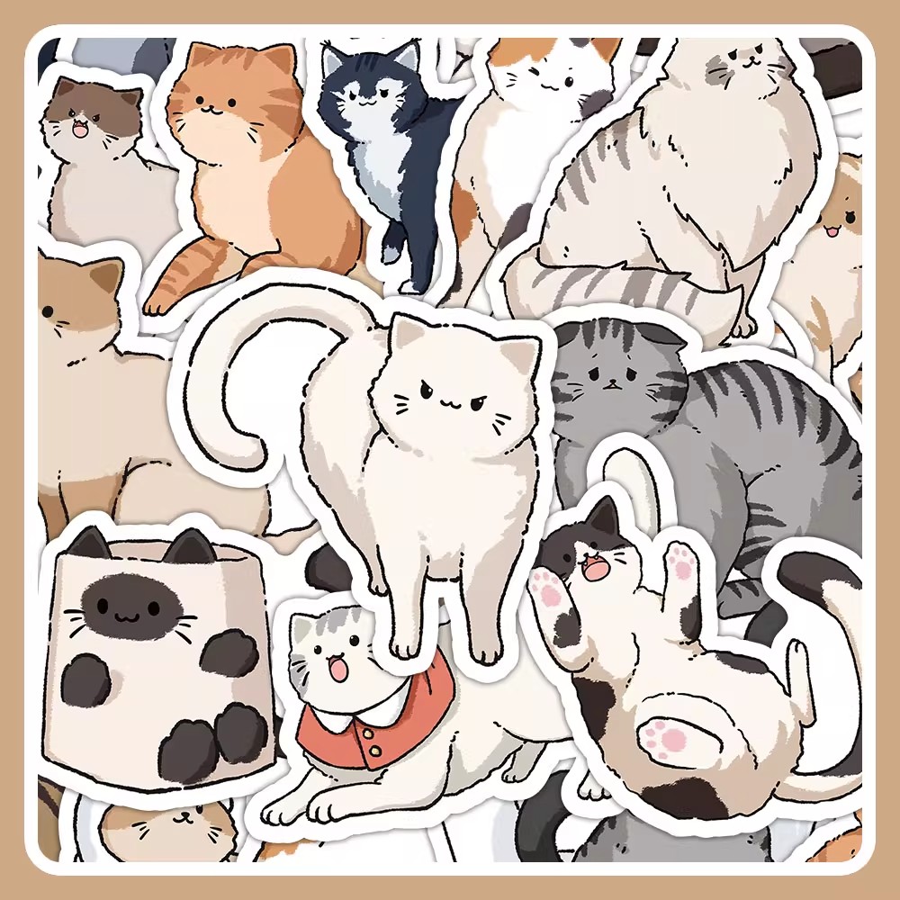 手账贴卡通宠物猫咪贴纸