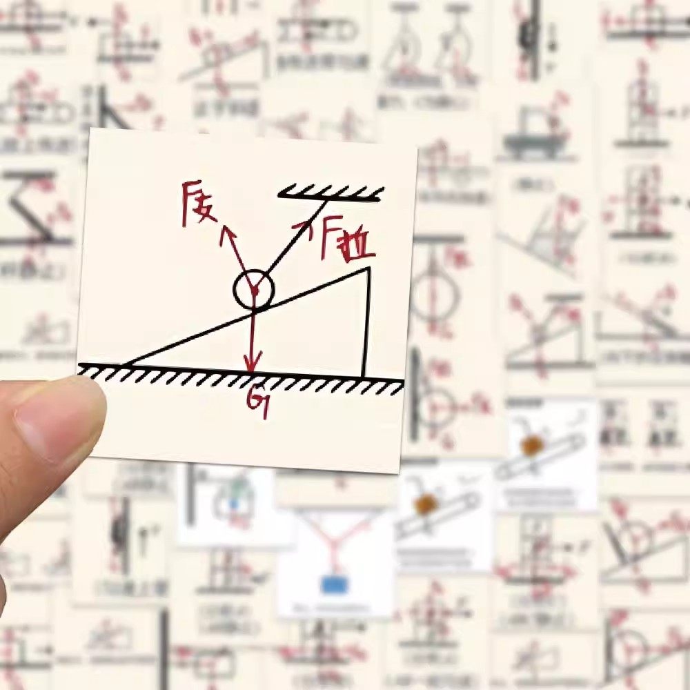 50张创意初中物理受力分析贴纸中考复习学习辅助装饰diy手账贴画,文具电教/文化用品/商务用品,贴纸/立体贴纸,淘宝优惠券,粉丝福利购,淘宝优惠卷