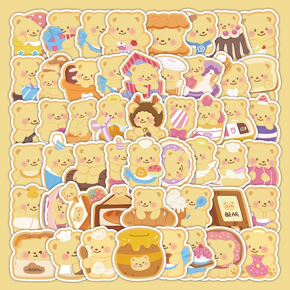 黄油小熊贴纸卡通可爱软萌ins风