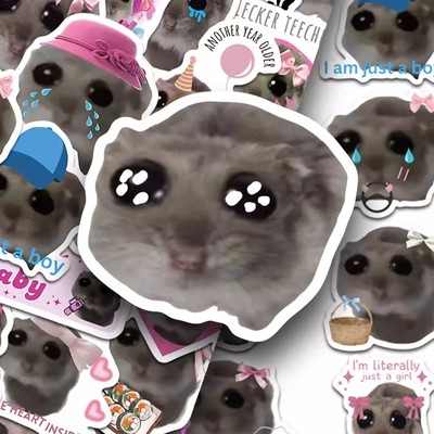 112张Sad Hamster Meme小仓鼠贴纸创意搞怪手账手机装饰防水贴画