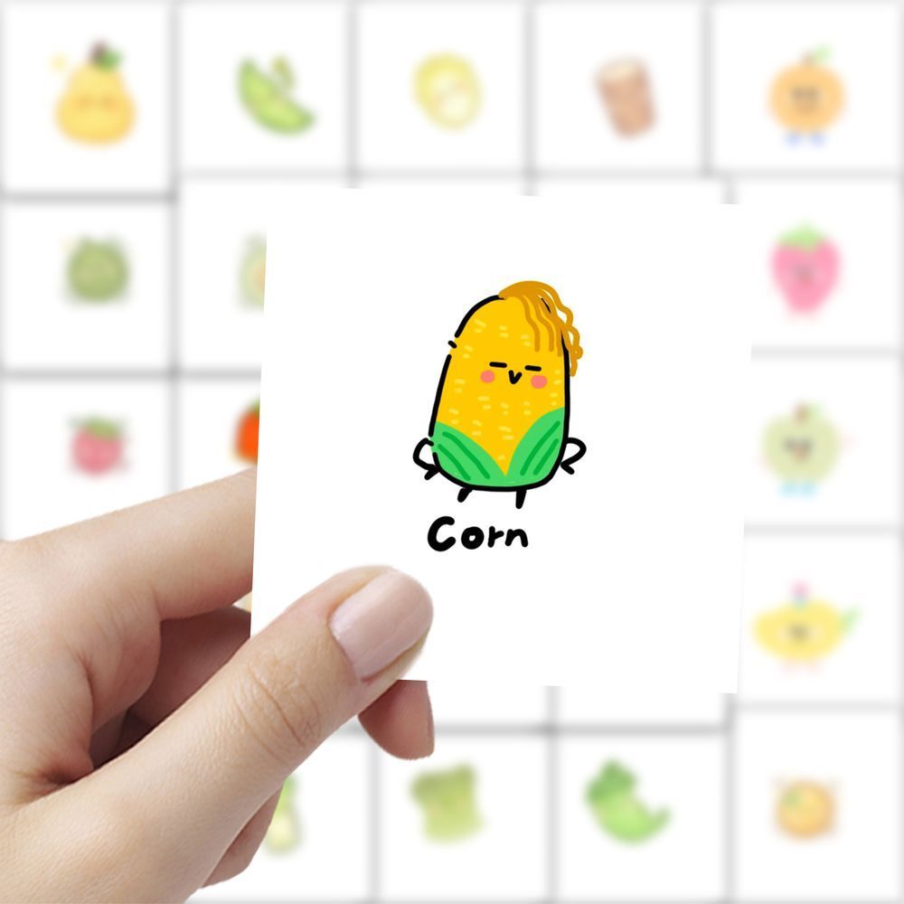 蔬菜卡通贴纸卡通治愈可爱手绘插画贴图diy手机桌子笔记本装饰图