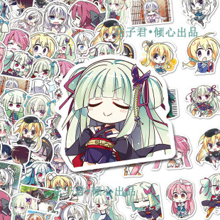 106张千恋万花贴纸卡通可爱少女小表情二次元 饰DIY手账防水标签 装