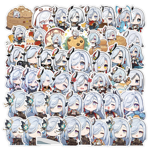 60张原神申鹤Q版贴纸卡通二次元游戏周边diy装饰手账手机壳标签贴