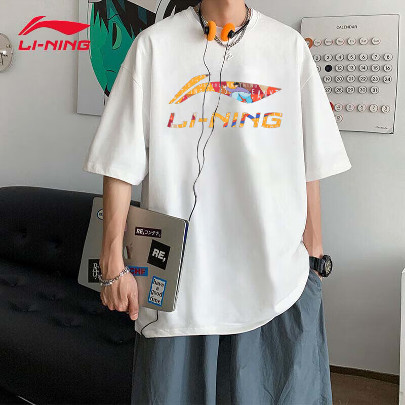 李宁夏季款宽松青少年运动T恤