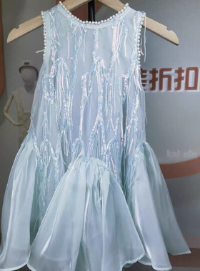 【洋装裙专拍】迪士尼女童国风流沙连衣裙夏洋气裙子XBE2SQ933