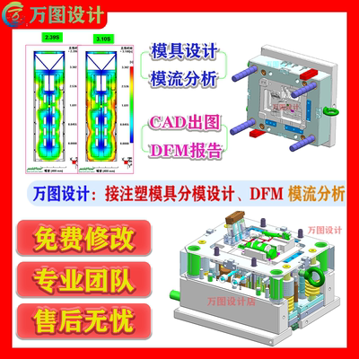 代画 注塑模具设计 塑胶分模 DFM产品 模具开模报告PPT模流分析