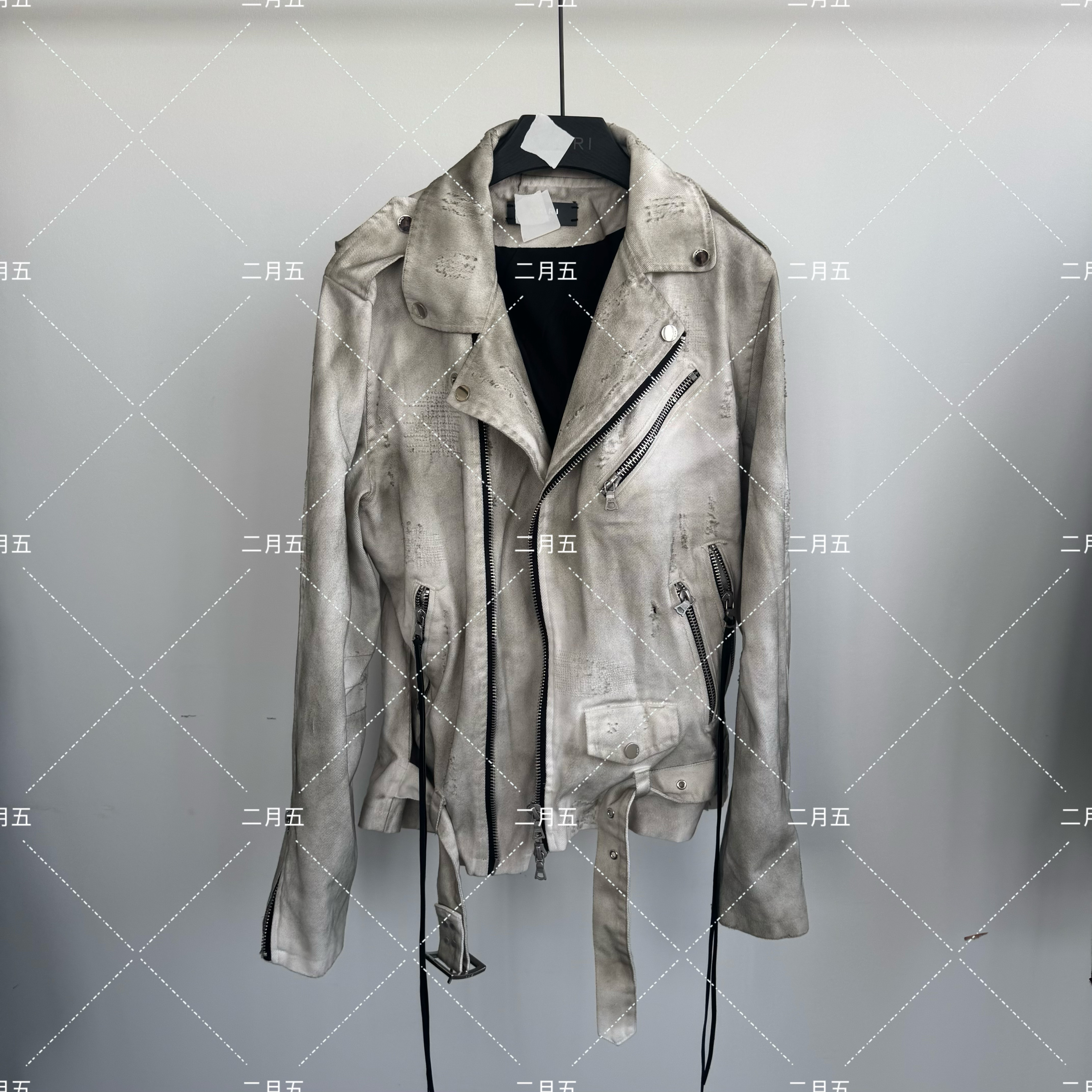 thumbnail for Spot Autonomous White Biker Jacket High Street Trend Style Denim Jacket White Biker Jacket