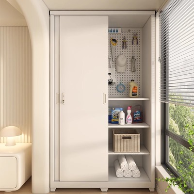家用钢制阳台储物柜卧室铁皮衣柜