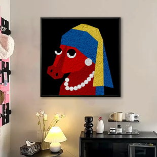 世界名画多巴胺马diy数字油画立体石英砂肌理画手绘填充色装饰画