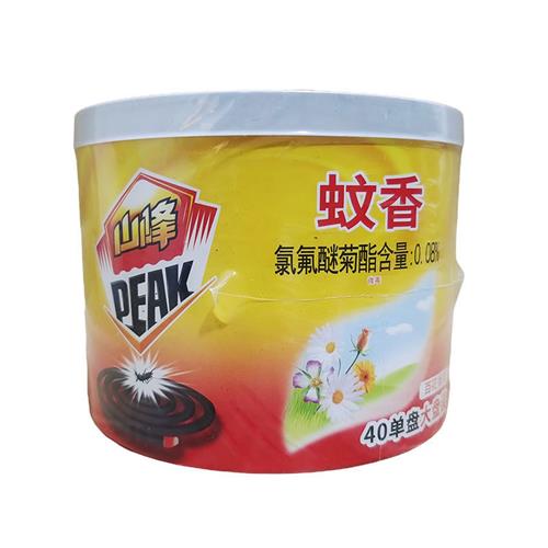 山峰蚊香大盘装百花香驱蚊防蚊40单盘桶装纸盒装家用户外速杀杀蚊