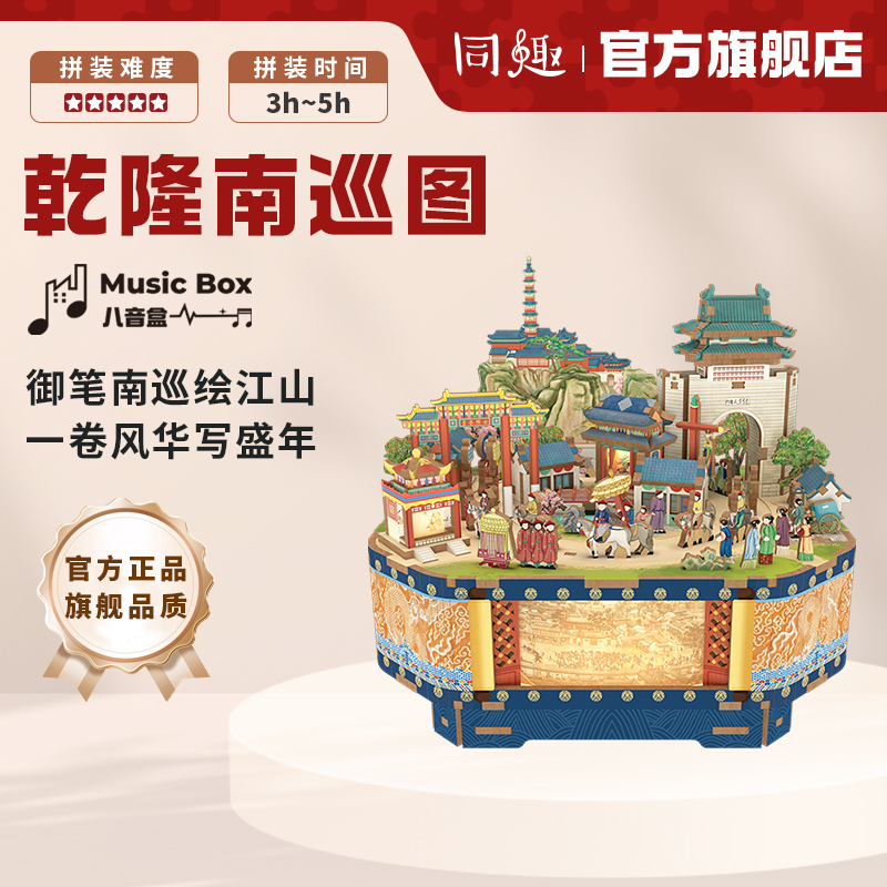 同趣拼装八音盒乾隆南巡图
