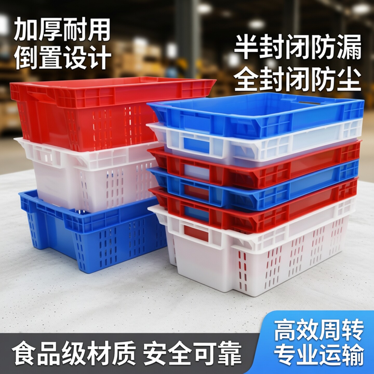 镂空10L成人PP运输周转箩筐图片